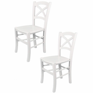 Set de 2 sillas de madera de haya en color blanco
